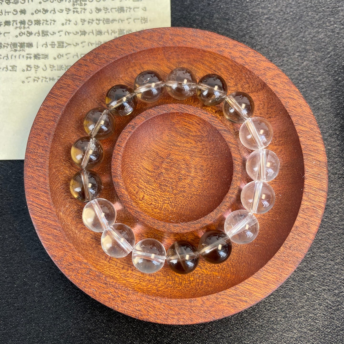 (A02)天然石ブレスレット 煙水晶 ホワイトクリスタル