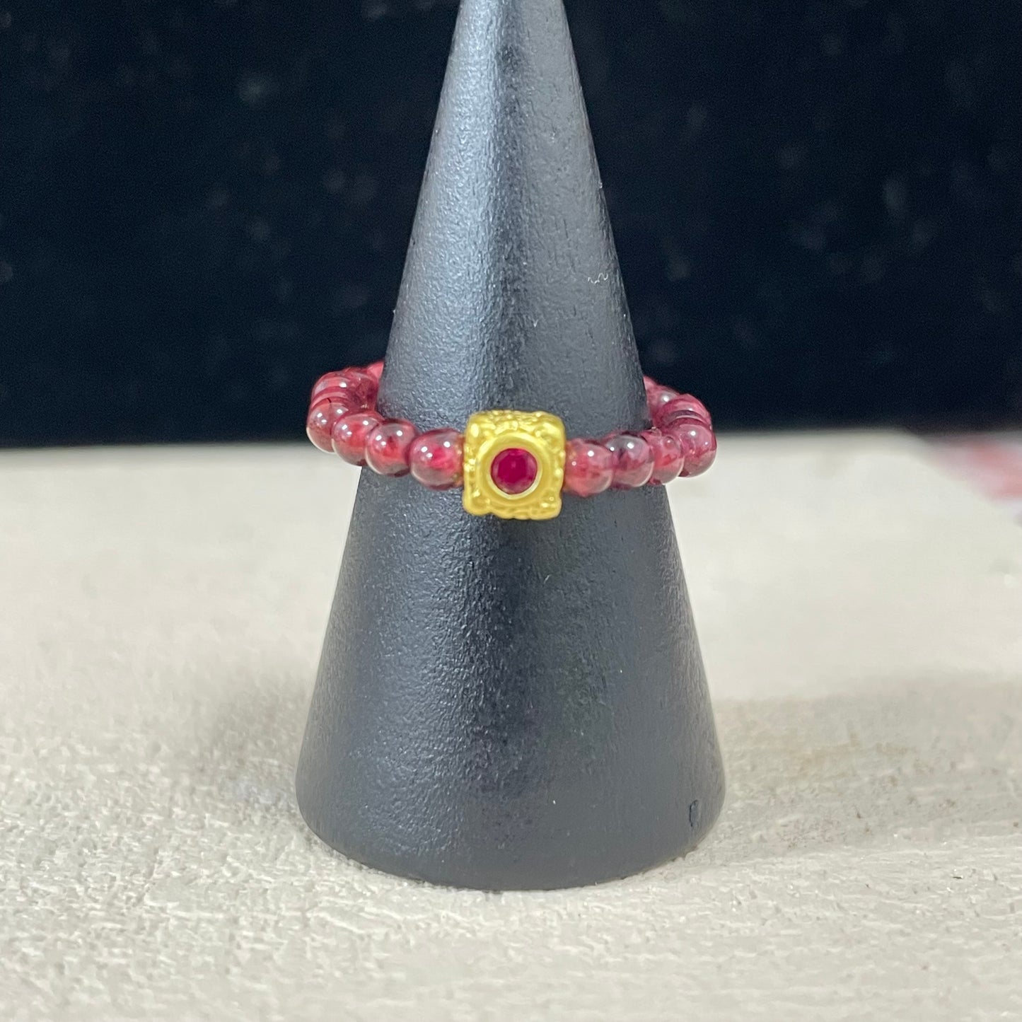 (B22)天然石指輪