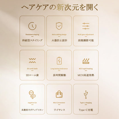 YOSHIFUKU ヘアアイロン コードレス ストレートアイロン