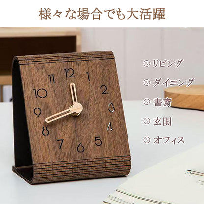 YOSHIFUKU 置き時計 木目調 電池式時計 置時計木製