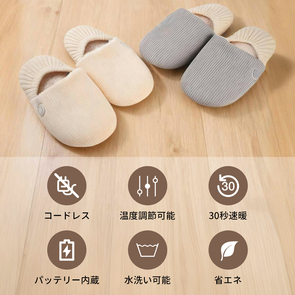 YOSHIFUKU 足温器 電熱 電気スリッパ 電熱 室内靴 スリッパ