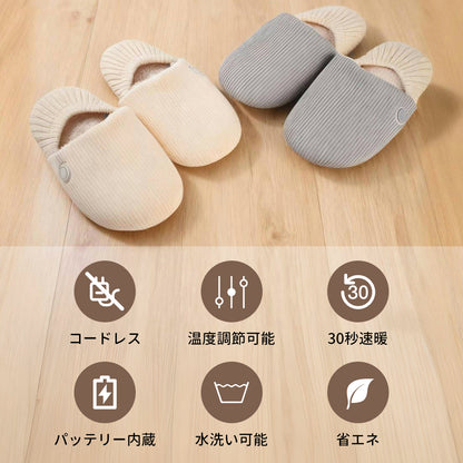 YOSHIFUKU 足温器 電熱 電気スリッパ 電熱 室内靴 スリッパ