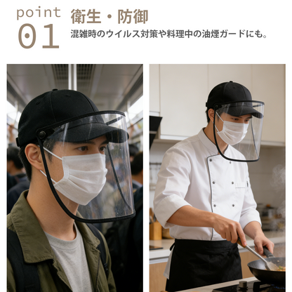 YOSHIFUKU レインクリアバイザー 顔が濡れない