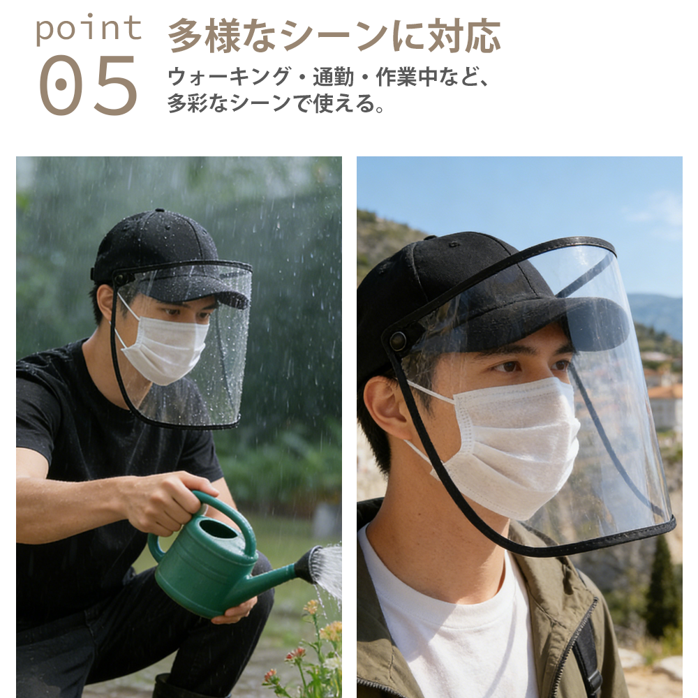 YOSHIFUKU レインクリアバイザー 顔が濡れない