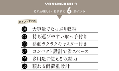 YOSHIFUKU ランドリーワゴン 洗濯かご ランドリーバスケット