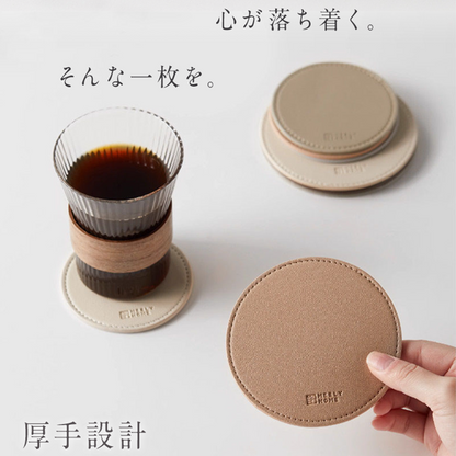 ＼S/M 2サイズ／YOSHIFUKU コースター 本革 おしゃれ 丸型 オリジナル