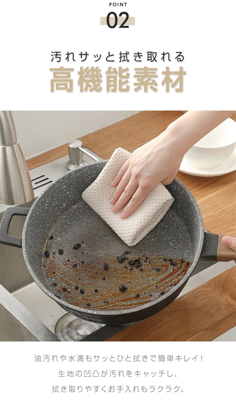 ＼M/L 2サイズ／YOSHIFUKU 水切りマット ワッフル織 綿100％ 吸水 マット